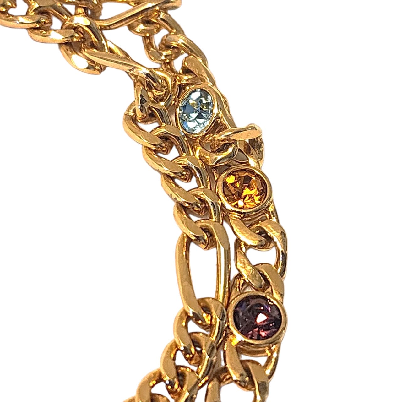 BLANCA Sautoir Multicolor Glass Crystal Figaro Vintage Necklace