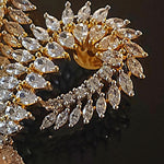 Stunning 18k CZ Marquise Yellow Gold-Plated Dangle Earrings, Wedding