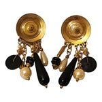 Gorgeous Baroque Pearl SeaShell Gold Plated Double Strand Charm Dangle Vintage Necklace and Earrings