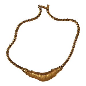 Beautiful Byzantine Gold Plated Bib Vintage Necklace, Designer Choker Necklace