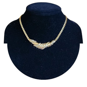 Beautiful Byzantine Gold Plated Bib Vintage Necklace, Designer Choker Necklace