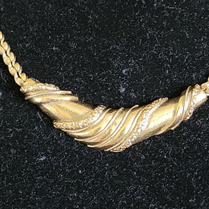 Beautiful Byzantine Gold Plated Bib Vintage Necklace, Designer Choker Necklace