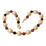 RICHELIEU Baroque Pearl Lucite Gold Plated Vintage Necklace