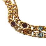 BLANCA Sautoir Multicolor Glass Crystal Figaro Vintage Necklace