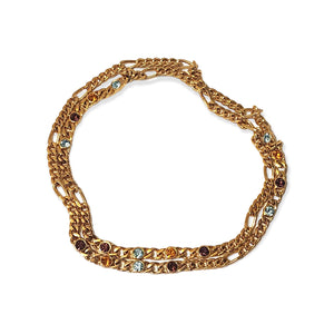 BLANCA Sautoir Multicolor Glass Crystal Figaro Vintage Necklace