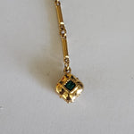 CRAFT Signed Glass Y-Lariat Gold Plated Vintage Necklace