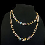 BLANCA Sautoir Multicolor Glass Crystal Figaro Vintage Necklace