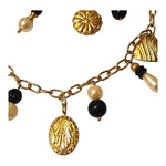 Gorgeous Baroque Pearl SeaShell Gold Plated Double Strand Charm Dangle Vintage Necklace and Earrings