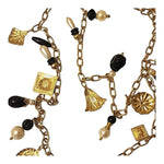 Gorgeous Baroque Pearl SeaShell Gold Plated Double Strand Charm Dangle Vintage Necklace and Earrings