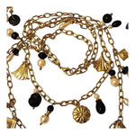Gorgeous Baroque Pearl SeaShell Gold Plated Double Strand Charm Dangle Vintage Necklace and Earrings