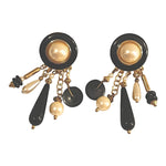 Gorgeous Baroque Pearl SeaShell Gold Plated Double Strand Charm Dangle Vintage Necklace and Earrings