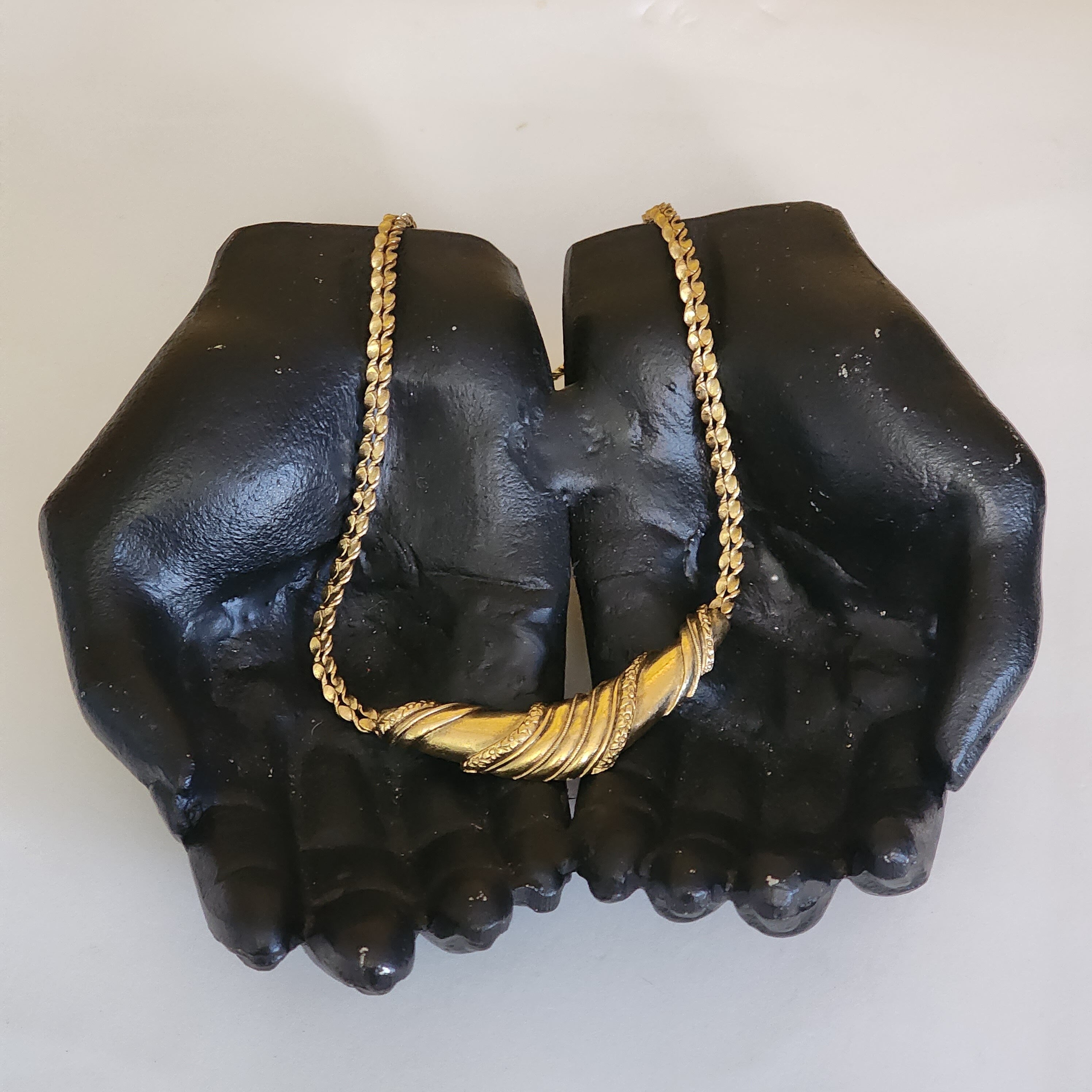 Beautiful Byzantine Gold Plated Bib Vintage Necklace, Designer Choker Necklace
