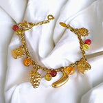 TRIFARI Fruit Salad Gold Plated Vintage Bracelet,  Charm Bracelet