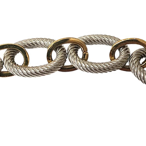 Gorgeous Cable Link Gold and Silver Plated Crystal Necklace and Bracelets