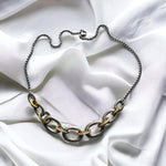 Gorgeous Cable Link Gold and Silver Plated Crystal Necklace and Bracelets