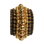 Magnificent Massive Haute Couture Etruscan Heavy Brown Gold Plate Bold Vintage Clip On Earrings