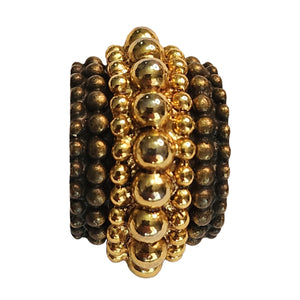 Magnificent Massive Haute Couture Etruscan Heavy Brown Gold Plate Bold Vintage Clip On Earrings