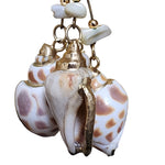Conch Natural Sea Shell Dangle Drop Vintage Clip On Earrings