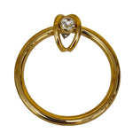 Oversized Rivoli Crystal Hoop Gold Plated Vintage Earrings