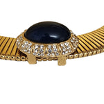 Stunning CINER Blue Diamanté Crystal Omega Necklace, Choker Collar Necklace