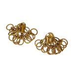 Elegant Chainmail Faux Pearl Gold Plating Vintage Earrings, Versatile Statement Jewelry, Statement Earrings