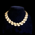 Gorgeous Blanca Brush Satin Gold Plated Earrings Necklace Vintage Set