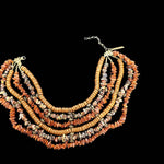 Vintage Maya Evangelista Semi Precious Stones And Resin 6 Strand Bib Choker Necklace