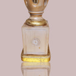 Twisted Carved Open Barley Table Vintage Lamp and Crackle Gold Drum Shade Made By Frederick Copper